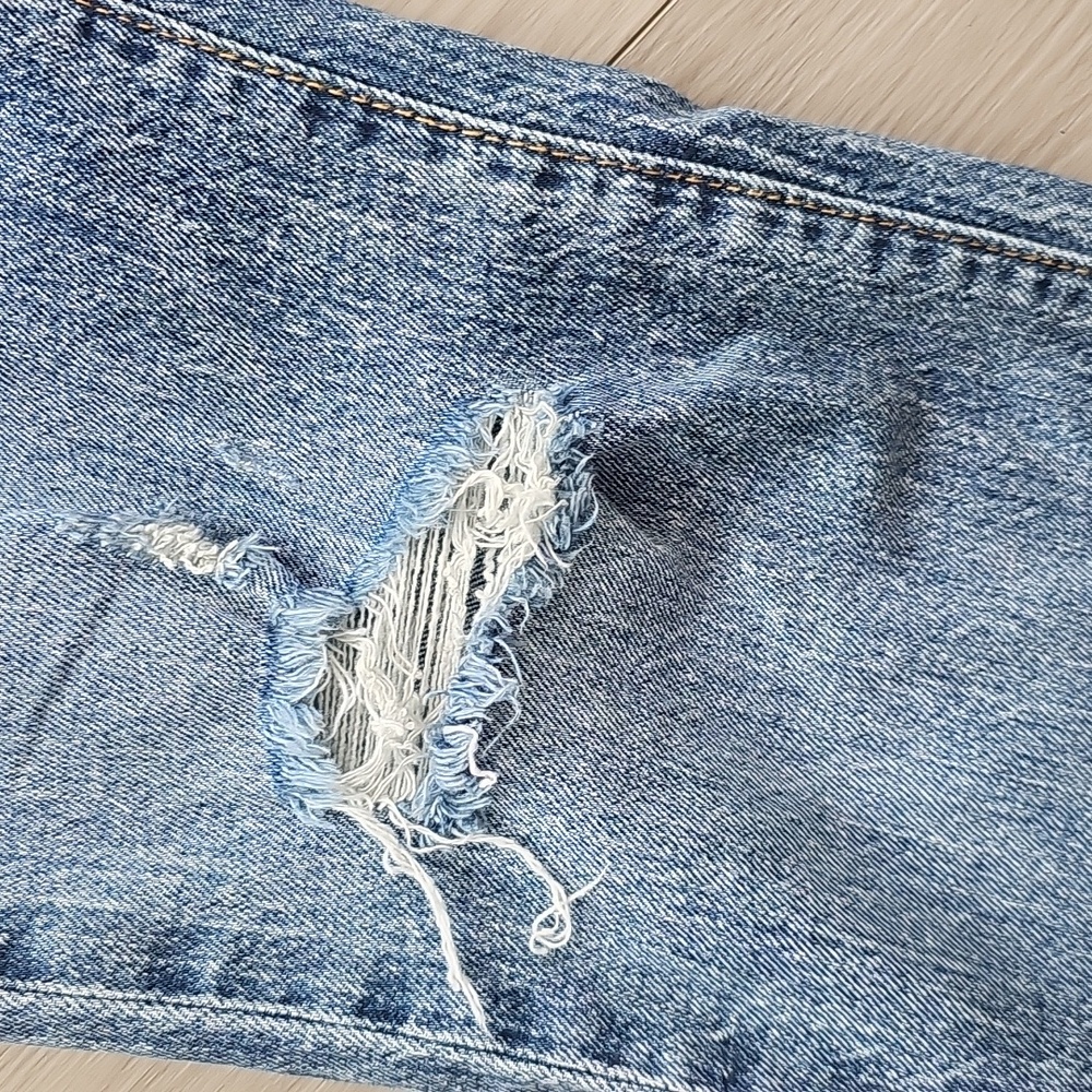Anthropologie Pilcro The Vintage Straight Distressed Denim High Rise Jeans Sz 25 - Picture 3 of 16